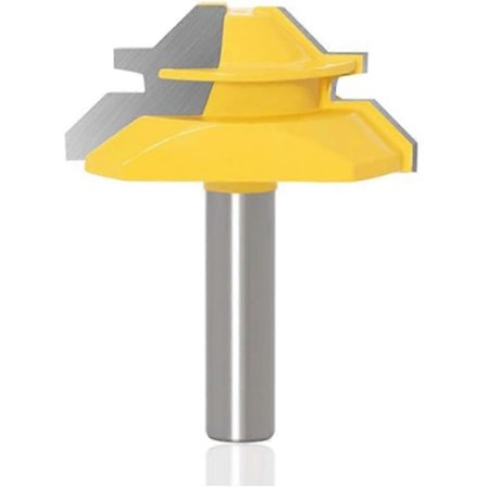 8mm 45 Graders Sammenlåsende Geringsfræser Bit Slidsfræser Til Træbearbejdning Fræser 51mm Diameter Skæring Gul