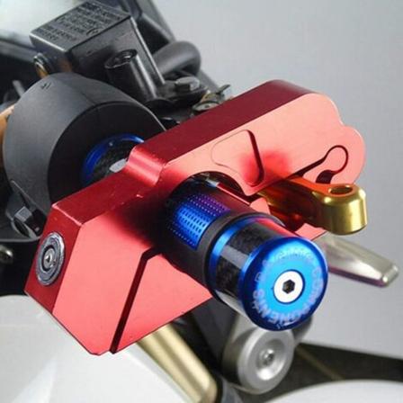 Moottoripyörän jarrulukko, alumiiniseos Moottoripyörän ohjaustangon lukko Varkaudenestolukon turvalukko (punainen)