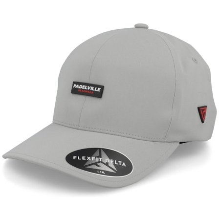 Padelville - Grey flexfit Czapka Z Daszkiem - Padel Headwear Red Rubber Silver Delta Flexfit @ Hatstore