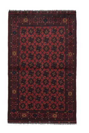 Orientalisk Afghan Khal Mohammadi Matta 104X161 Svart/Mörkröd Ull, Afghanistan