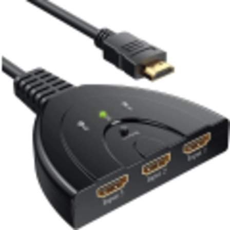 GANA HDMI-bryter, HDMI-omkobler, 3-i-1 HDMI-splitter