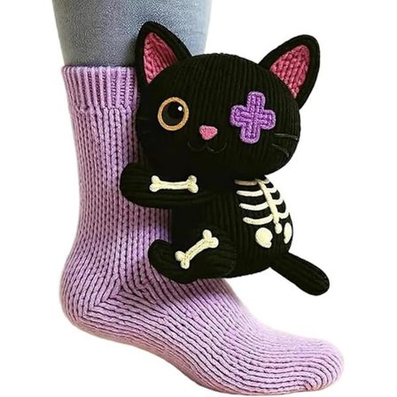 Sjove søde dyresokker, dovendyr gaver til kvinder, 3D strikket, kanin koala highland sko varme sjove gulvsokker, gaver til jul 2026 unisex F