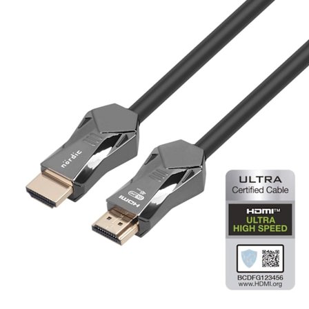 NORDIC CERTIFICEREDE KABLER 5m Ultra High Speed ​​​​HDMI 2.1 8K 60Hz 4K 120Hz 48Gbps Dynamic HDR eARC VRR-kabel forgyldt