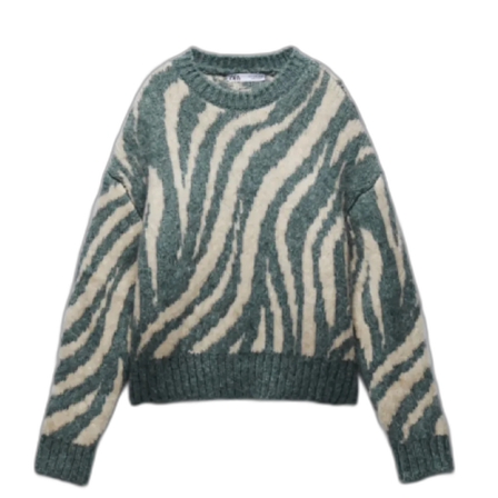 Zebra stickad tröja Zara