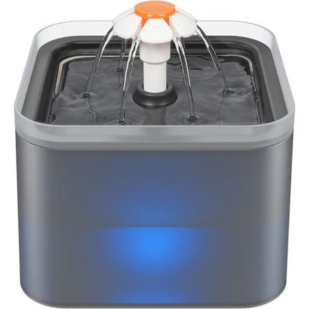 Vattenfontän för katt hund 2L tyst katt vatten dispenser med rep