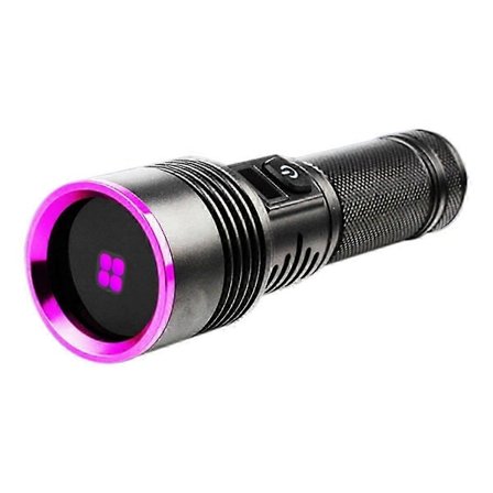 Kraftig 365NM UV-lommelykt høyeffekts ultrafiolett lampedeteksjonslykt Type-C USB oppladbar LE