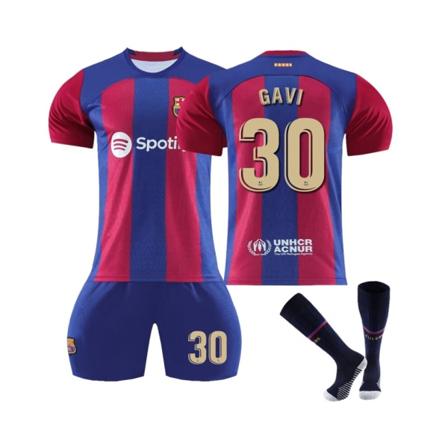 (2023/24 Barcelona Home #30 Gavi fotbollströjasatser för barn, vuxna XL(180-190CM)