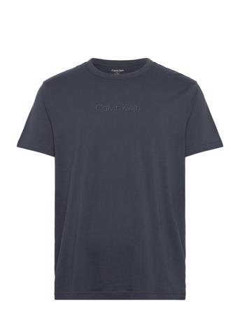 S/S Crew Neck Tops T-shirts Short-sleeved Navy Calvin Klein