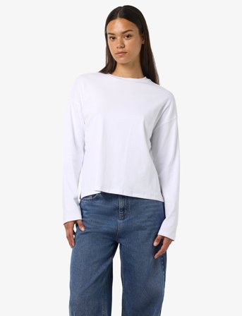 NOISY MAY Nmmocca L/S Regular Fit Top Jrs Fwd Noos - White - L