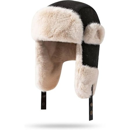 Vinter trapper hat med øreklapper, varm russisk hat til kvinder, trapper hat/skihue til mænd.