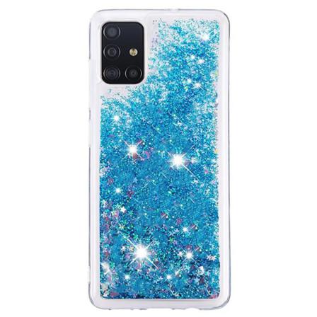 Liquid Glitter Skal För Samsung Galaxy A71 - Blå Blå