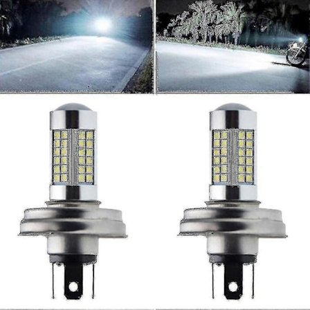 2 stk Motorsykkel P45t R2 66smd Led Hovedlys Høy/lavstråle For Scooter Moped Hvit 6000k 6v 12v -bp