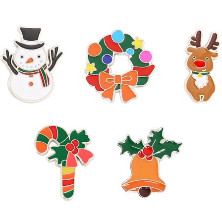 Julebrosje Snøfnugg nål God Jul sukkertøystang Snømann brosje Julefest gave