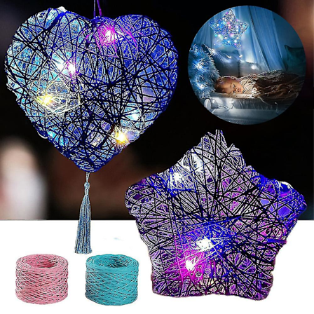 DIY 3D-strengelampe-sett Hjerte Stjerne Kunst og Håndverk Valentinsdag Barn Jenter Gave