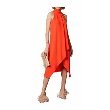 Patrizia Pepe Midi Kjole Orange, Dame