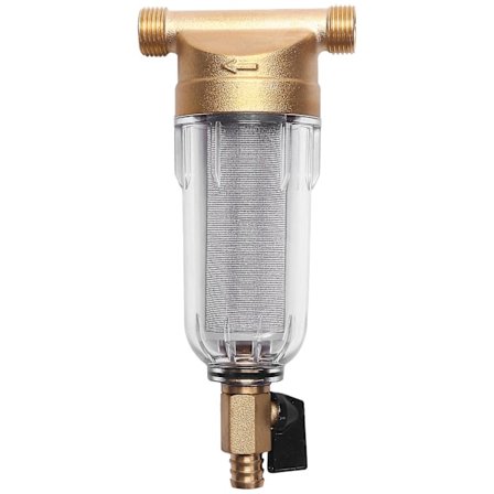 4-delad vattenfilter Förfilter i koppar och bly Bakspolning för att avlägsna rostföroreningar