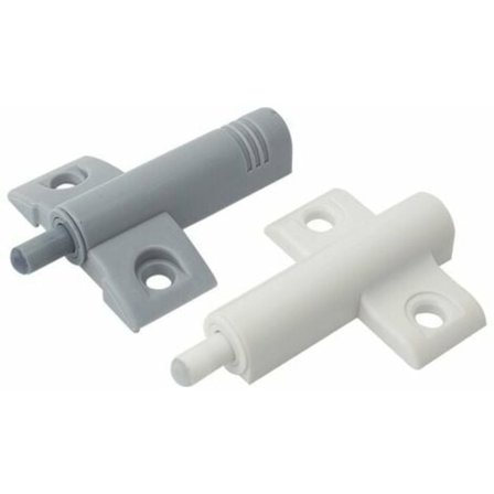 2x Myk hvit+grå dørdemper Lukk dempere for kjøkkenskap Skapdør Skuffer Nærmere støt med skruer