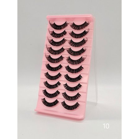 10-Par 3D Mink DD Curl Ryska Lösögonfransar / Ögonfransar - Black