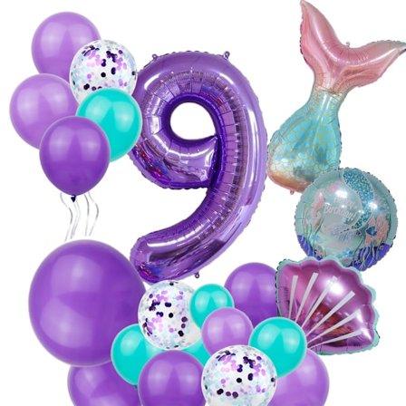 Havfrue Bursdagsdekorasjon - Havfrue 1-års Ballonggirlandsett