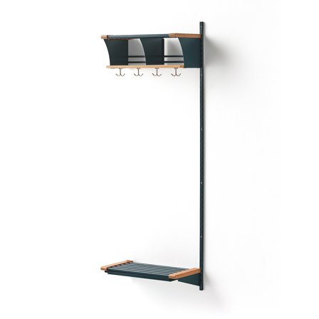 Garderobenschrank JEPPE mit 2 Fächern, Anbauteil, 1790x600x310 mm, blau/eiche