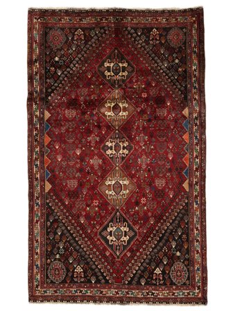 Perzisch Ghashghai Fine Vloerkleed 166X272 Zwart/Donkerrood (Wol, Perzië/Iran)