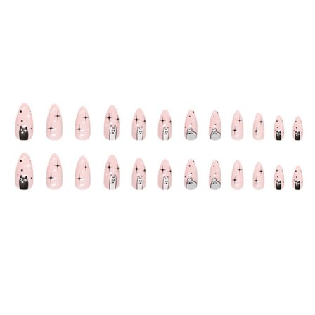 Mordely False Nails Long Almond French