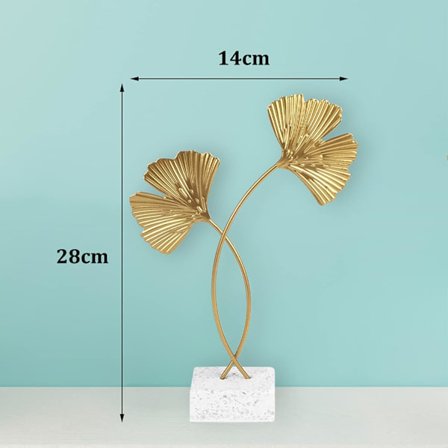 Ginkgolehti Metallikoriste, Ginkgo Biloba -koristeet Jalustalla