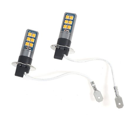 H3 LED-lampa Super Ljus Bil Dimljus DC 12V 6000K Gul