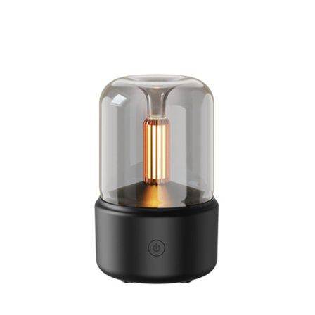 Eterisk oljediffuser, aromaterapidiffuser med realistisk stearinlyseffekt og kjølig tåke-fukterfunksjon, ultralyd-diffusorer for eterisk