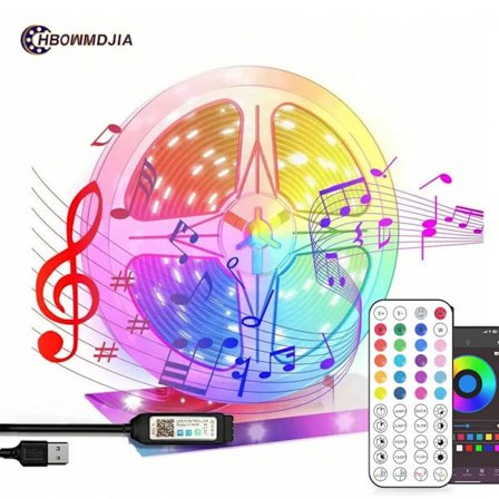30 m/100 fot RGB LED Strip-ljus, med 44-knapps fjärrkontroll, LED-lampor med musiksynkronisering och färgskiftande