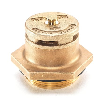 Fatventil vertikal av mässing, automatisk 2" gänga