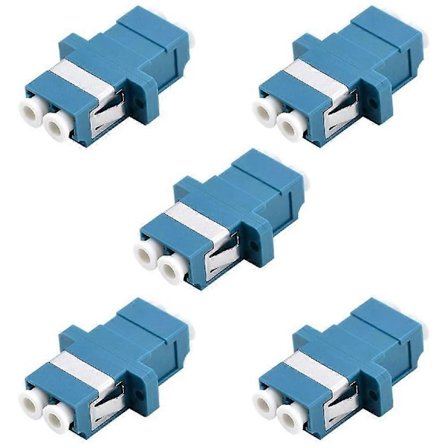 LC Fiberoptisk Adapter - LC till LC Duplex Singlemode Koppling - 5-pack - Blå
