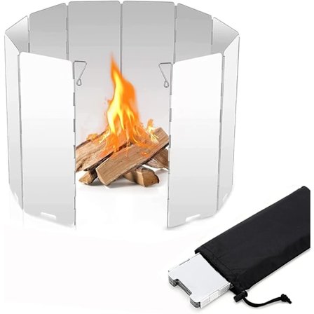 10 kappaletta kokoontaitettavaa alumiiniseoksesta valmistettua tuulisuojaa, alumiininen retkeilytuulisuoja, ulkokäyttöön tarkoitettu kokoontaitettava 