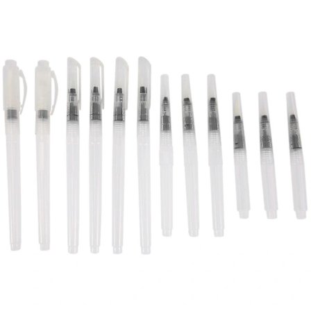 12 st Vattenfärg Pensel Penna Set, Akvarellfärg Pennor, Vattenfärg Vattenbaserade Markörer, Vattenlösliga