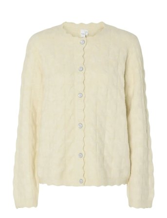 YAS Yasbubera Ls Knit Cardigan S. Noos - Cream - XL
