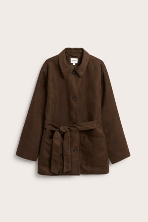 Kappahl | Jakke i imitert semsket skinn | Brun