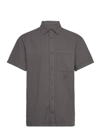 HAN Kjøbenhavn Relaxed Striped Shirt Ss - Grey - 48