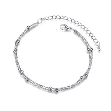 Vackert ankelband fotlänk ankelkedja i silver [GKS] silver