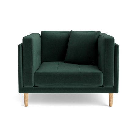 Cali Sessel Riviera Grün, moderner Polstersessel mit extra breiter Sitzfläche 72cm, Nozag-Federung für hohen Komfort, 76cm Breite, schlicht.