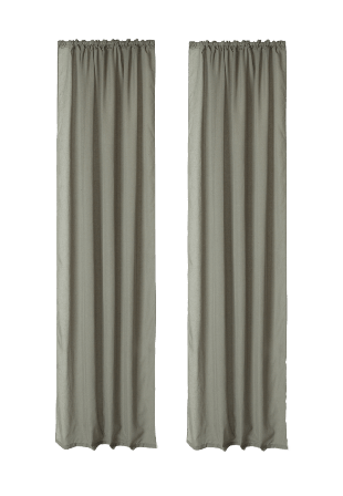 Åhléns Home Skir gardin i linnemix MILOU 135x300 cm, 2-pack Gardiner Brun ONESIZE