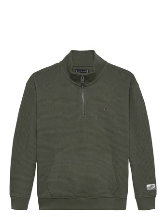 Texture Half Zip Sweatshirt Khaki Tommy Hilfiger