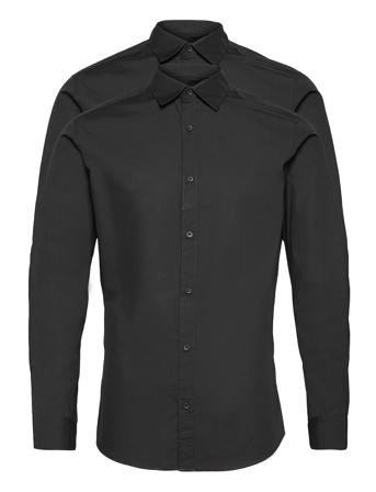 Jjjoe Shirt Ls 2 Pack Skjorte Business Svart Jack & J S