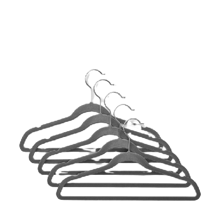 Åhléns Home Galge med flockad yta, 5-pack Galgar & hängare Grå ONESIZE