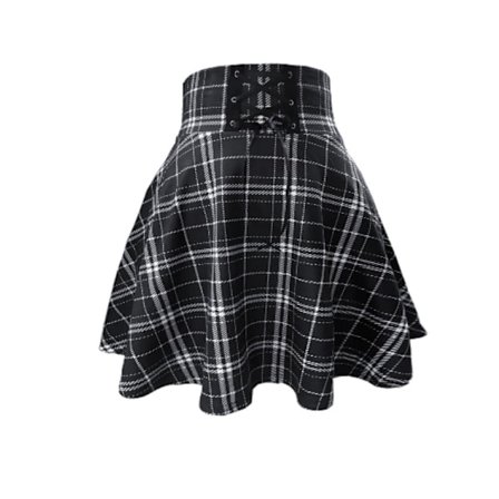 Goottilaiset raidalliset minimekot naisille, lyhyet korkeavyötäröiset raidalliset hameet