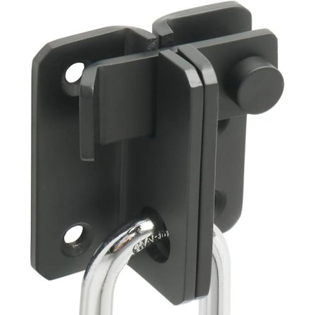 Vridlås Rustfrit Stål Dørlås Lille Lås med Hul til Hængelås Sikkerhedsdørlås til Dør, Vindue, Skab og Have, Mat Sort