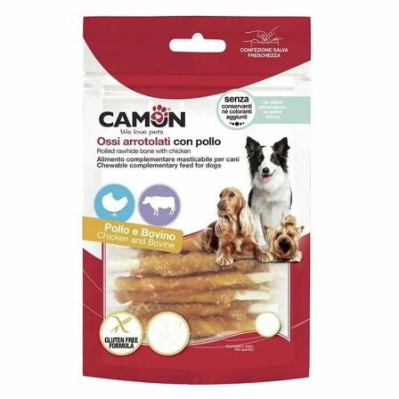 Camon Rolls di Pelle Bovina con Pollo Per Cani 345g