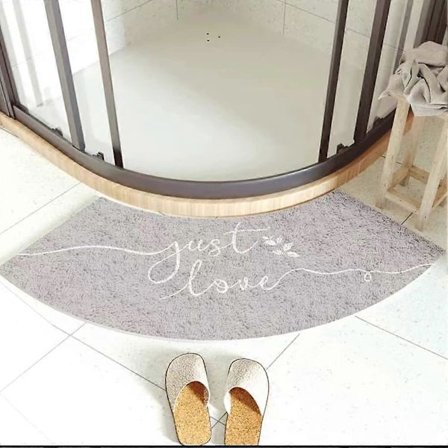 MOTT 50 Kvadrant Böjd Badrumsmatta 45x100cm Halvcirkelformad Badrumsmatta Halkfri Golvmatta Hörn Duschmatta Tvättbar Fläktformad Fotplatta Dörrmatta