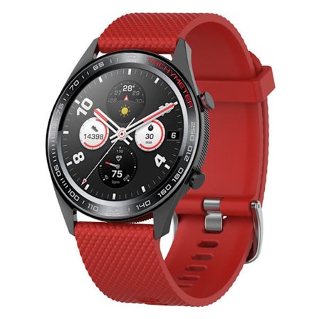 Huawei Watch GT / Samsung Galaxy Watch 46 mm klockarmband i silikon med rombstruktur - Röd