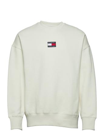 Tjm Tommy Badge Crew Sweat-shirt Genser Creme Tommy Jeans