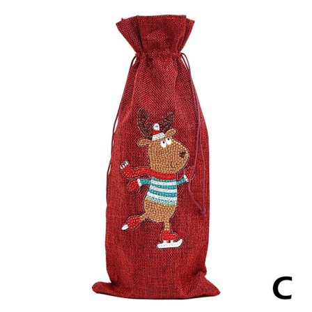 Special Drill Wine Bottle Covers Kit för julbordsdekoration, stil C